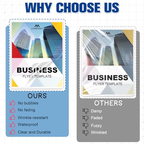 100 Pack 9x11.5inch 10mil Letter Size Laminating Sheets Thermal Laminating Pouches Paper Laminator Sheets File Card Laminator Pouches 8.5x11inch for Permits Cards File Photos (100, 9"x11.5"-10mil)