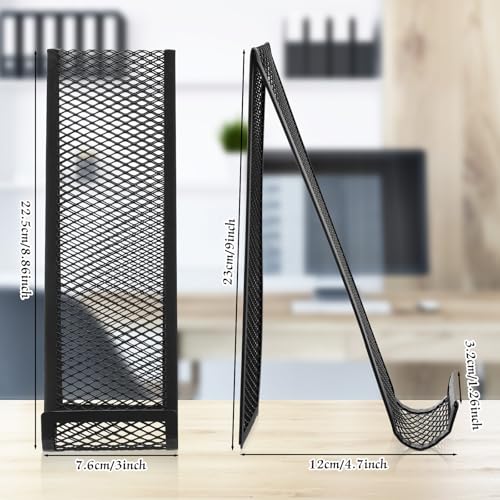 Honoson 4 Pcs Metal Brochure Holder Brochure Stand Black Mesh Fancy Display Flyer Holder Countertop Book Stand Organizer for Tabletop Pamphlet Literature Booklets Magazine Menu Journals