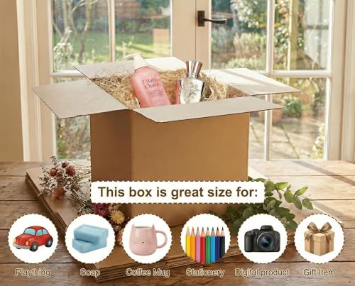 ZBEIVAN 12x12x12 Inches Shipping Boxes Pack of 10 - Corrugated Kraft Cardboard Mailers