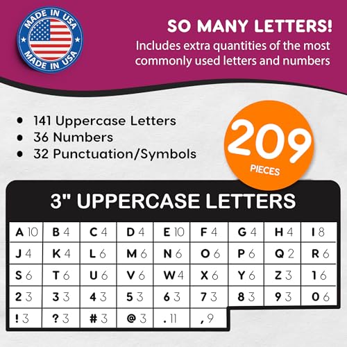 FreshCut Crafts White 3-Inch Bulletin Board Letters & Numbers, 209 Pieces