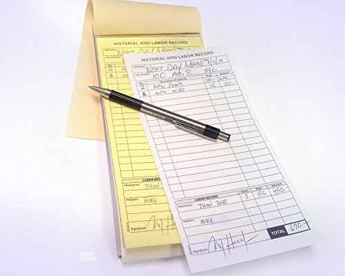 2 Part Carbon-Less Material & Labor Record Books (5 Books)