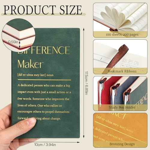 Colarr 40 Pcs Employee Appreciation Gifts Bulk Inspirational Notebook A6 PU Leather Journal Motivational Pen Thank You Gift for Staff Team Coworker Teacher Office(Vivid Colors,Difference Maker)