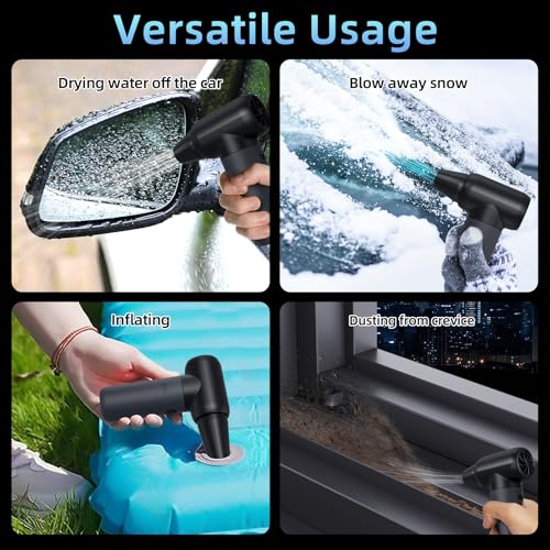 3-Gear Electric Portable Air Duster - 180000RPM Jet Dryer Blower, No Canned Air, Jet Fan for Car Dry, Computer Cleaning