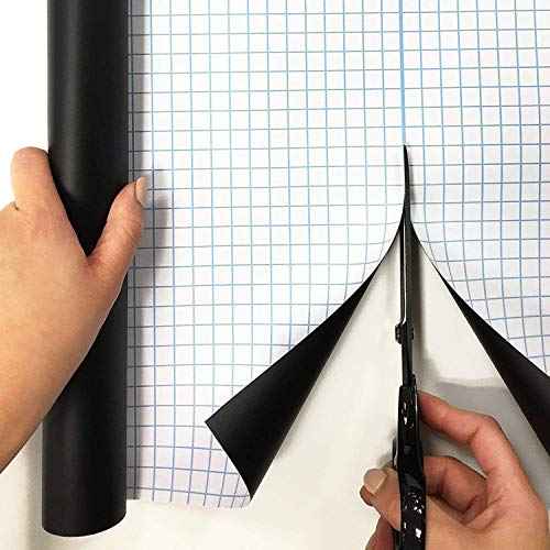 Extra Large Chalkboard Peel and Stick Paper 9 Feet roll (108 inches) + (5) Color Chalk Included - by Simple Shapes