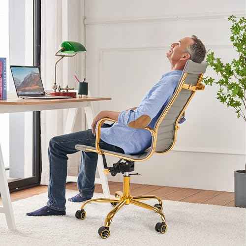 Frassie Office Chair Base Replacement with Wheels, Heavy Duty 2500LBS Metal Stool Chair Base, 28 inch Desk Chair Base Replacement Part (Gold)