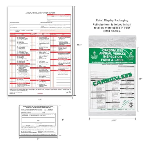 J. J. Keller Annual Vehicle Inspection Report Form & Label 10-Pack