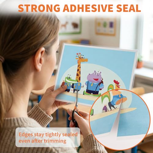 Binditek 5 Mil Laminating Sheets, 9 x 11.5 Inches, Clear Glossy, 100 Pack - Letter Size