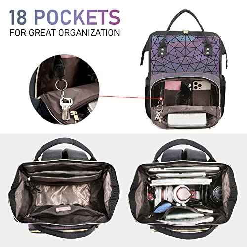 LOVEVOOK Geometric Luminous Purses and Handbags for Women Holographic Reflective Crossbody Bag Wallet