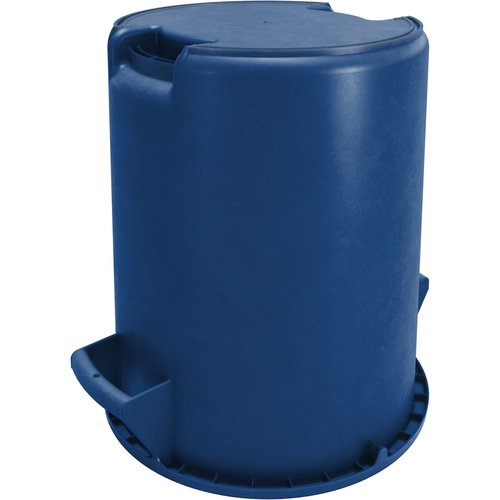 SPARTA Bronco Waste Container Trash Container, Round Trash Bin for Disposal, 10 Gallons, Blue, (Pack of 6)