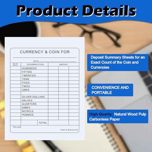 2000 Pcs Currency and Coin Record Forms 5.5 x 4.25 Inch Paper Currency & Coin Counting Record Sheets Bank Deposit Forms for Fundraiser Church or Christian College Universities