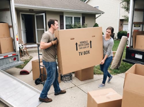 Large TV Moving Box Bundle - 72 x 40 x 6 Inches, Heavy-Duty Corrugated Storage