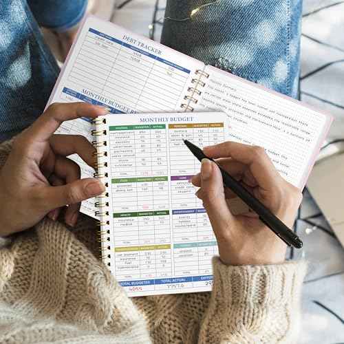 Budget Planner - Monthly Financial Planner Organizer with Expense Budget Book/Expense Tracker Notebook/Accounting Book to Manage Your Money Effectively, Start Anytime, A5(5.8" * 8.2") Pink