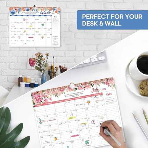 2026 Calendar, 18-Month Wall Calendar with Bible Verses, Runs from January 2026 to June 2027, Monthly Calendar 11.5" x 14.7" with Twin-Wire Binding, Perfect for Office, Home, or School - Psalm Theme