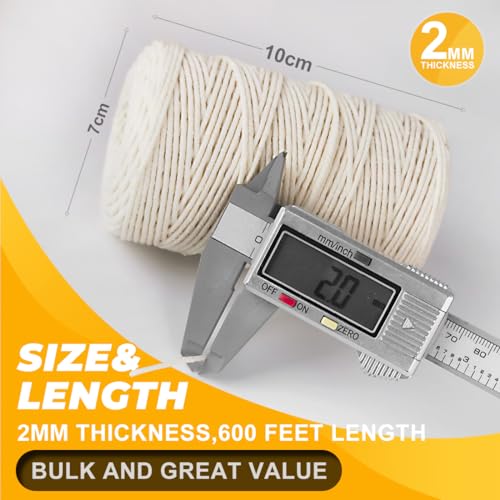 PerkDecor 1200ft Butchers Twine 2mm Natural Cotton Kitchen & Craft Twine – 2x600ft rolls