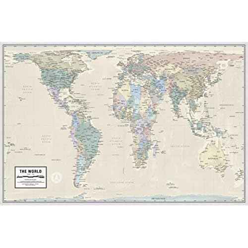 Gall Orthographic World Map | Most Accurate World Map - Countries are Shown in Correct Proportion to Each Other | Laminated World Map | 36¡± x 24¡±