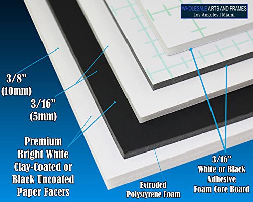 8.5x11 Self Adhesive Foam Board 10 Pack - White, 3/16 Thick, Mounting Poster Art
