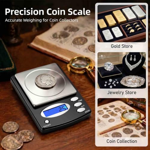 Digital Coin & Jewelry Scale 1000g x 0.1g Portable Precision Weighing