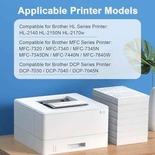 2 Packs Compatible for Brother TN360 TN330 High Yield Mono Laser Toner Cartridge Black for HL-2140 HL-2170W DCP-7030 DCP-7040 MFC-7340 MFC-7345N MFC-7440N MFC-7840W Series Printers