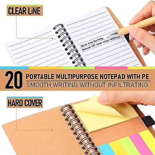Chuangdi Christmas Employee Appreciation Gift Thanksgiving Inspirational Spiral Notebook Journal with Sticky Notepad Motivational Pen Bulk for Coworker Nurse Teacher Holiday Must Haves(20 Sets)
