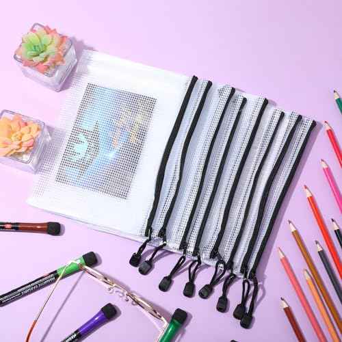 Jetec 32 Pcs Mesh Zipper Bags Toy Storage Bikini Organizer Bag Bolsas Para Guardar Trajes De Ba?o Waterproof Zipper Reusable Pouch Puzzle Multipurpose for Storage Office(Black,9 x 7 Inch)