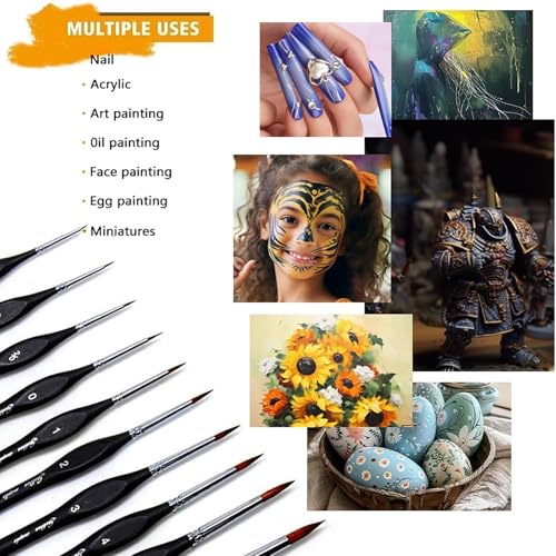 Golden Maple Detail Paint Brushes Set 10pcs - Model 10BK Fine Art & Craft Tools