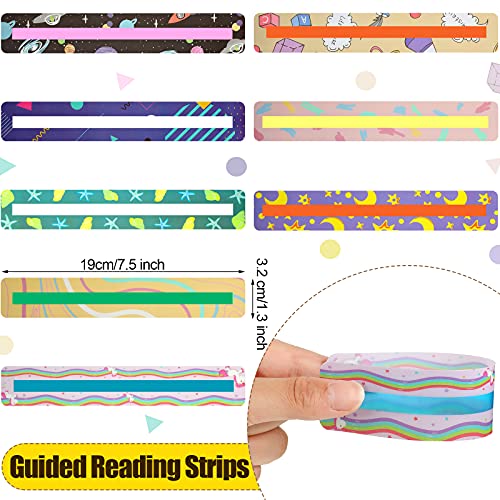 Censen Cute Style Guided Reading Highlight Strips - 2 Sets of 16, Bright Colorful Overlays for Kids & Students