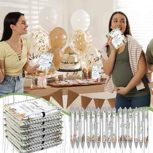 Skyygemm 30 Set Woodland Animal Baby Shower Favors Gifts for Guests Includes Woodland Animal Small Spiral Notebook Bulk Forest Retractable Ballpoint Pen Black Ink for Baby Shower Gender Reveal Guest