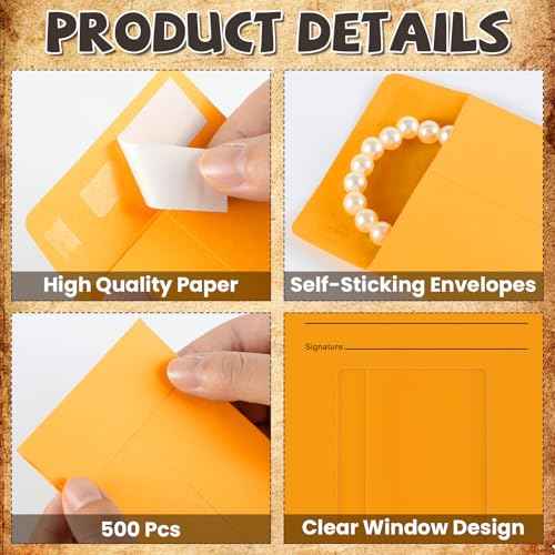 500 Pcs Jewelry Repair Envelopes Bulk, 3 1/8 x 5 1/2 Inch Jewelry Window Envelopes for Rings, Earrings, Necklace, Bracelets