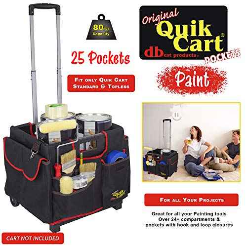 dbest Quik Cart Pockets, Black, Unisex, 20-Pocket Caddy for Easy Organization and Storage