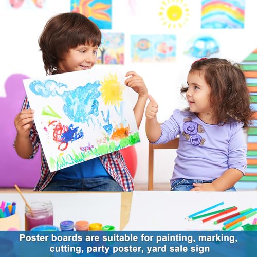 10Pcs Poster Board White Poster Paper Bulk 11" x 14", ROOKEA 250Gsm Thickness Vision Boards Smart Poster Board for School Arts Craft Projects Presentations Drawing Scrapbooking Blank Graphic Display