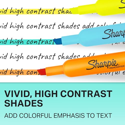 Sharpie Tank Highlighters 12 Pack Assorted Chisel Tip Smear-Resistant Office Supplies