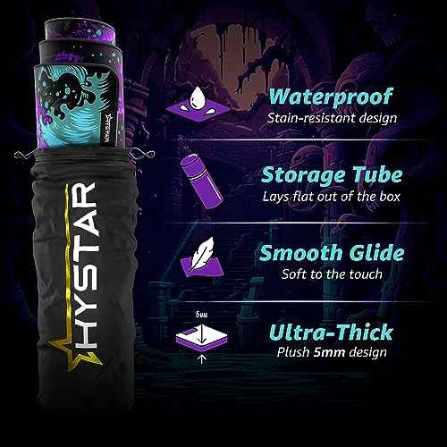 Hystar¢ç Extended Gaming Mouse Pad | XXL 36" x 16" | 5mm Thick, Waterproof Surface, Smooth Polyester Fabric, and Natural Rubber Base | Mythic Hydra
