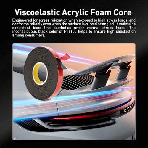 Automotive Acrylic Plus Attachment Tape 0.24" x 18Ft Made of 3M Double Sided Tape PT1100 Heavy Duty for Moldings Claddings Panels Pads and Other Car Automotive Applications