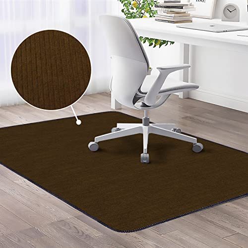 USTIDE Upgraded Office Chair Mat for Hardwood & Tile Floor 35"x47", Computer Desk Gaming Rolling Chair Mat Wood Floor Protector Glue - Free Adhesive Non-Slip Floor Protector for Home Ofiice, Coffee