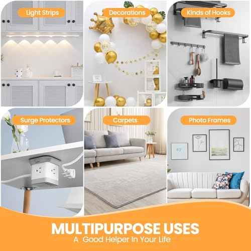Double Sided Tape Heavy Duty, Double Sided Nano Mounting Tape (160 INCH), Clear Two Sided Adhesive Tape, Removable Picture Hanging Wall Tape Strips, Carpet Decor Poster Tape for Home Office Outdoor
