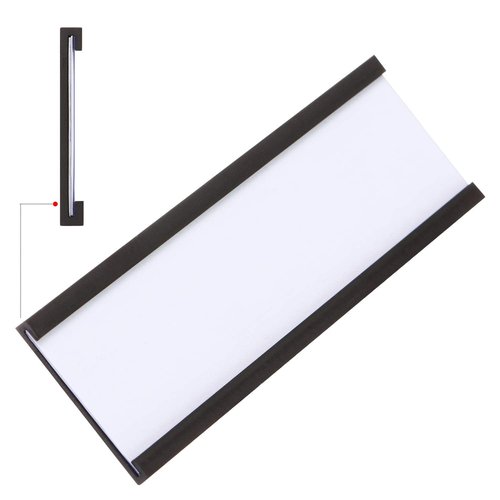 MVISUAL C Channel Magentic Label Holders 1x3 Inches with Paper Inserts and Clear Plastic Protectors,Magnetic Data Card Holders File Cabinet,Pack of 100