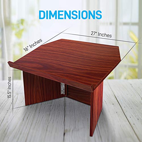Pyle 27 x 16 Inch Foldable Desktop Lectern Podium Stand - Portable Tabletop Presentation Desk