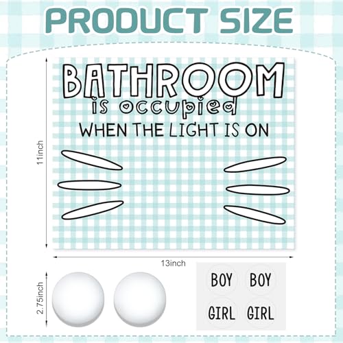 Classroom Bathroom Pass System with LED Occupied Lights & Poster for Teachers