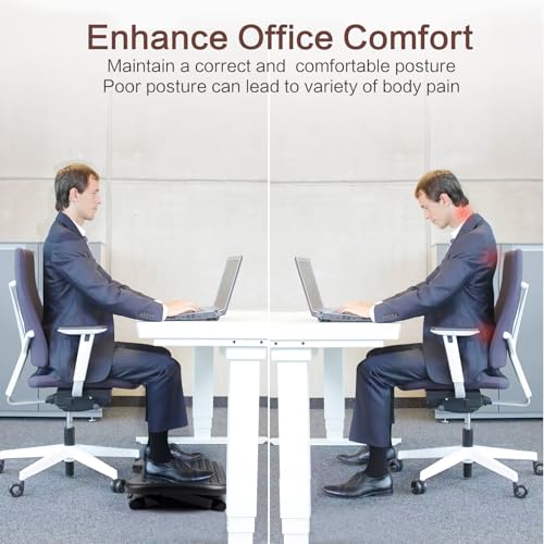 Auslar Foot Rest for Under Desk at Work, Ergonomic Adjustable Foot Rest with Massage Texture Board, Under Desk Foot Stool for Office, Home