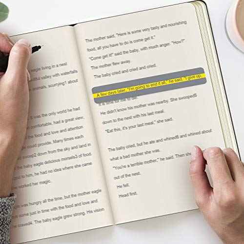 18 Pack Reading Guide Strips Colored Overlay Highlight Bookmarks Reading Strips Help with Dyslexia for Crystal Children and Teacher Supply (Yellow)