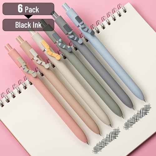 Mr. Pen- Retractable Gel Pens, 6 Pack, Black Ink, Cat Gel Pens, Cat's Tail Gel Pens Fine Point 0.5mm, Retractable Pens, Aesthetic Pens for Journaling Fine Tip Pens, Cute Cat Pens for Cat Lovers