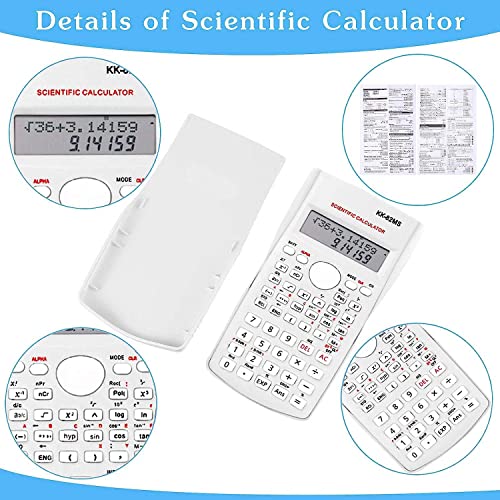 PUNGLTD Scientific Calculator Desktop White 240 Functions 2-Line Display for Students