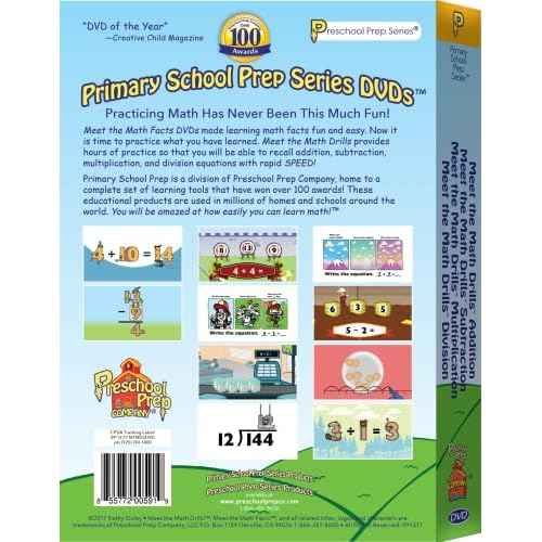 Meet the Math Drills 4 DVD Boxed Set (addition, subtraction, multiplication, & division)