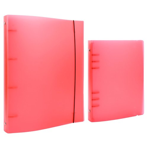 OTCRAFT 8Pcs/Set A4 4 Ring Binder Cover Clean Transparent Soft PVC for Refillable Notebook Shell withMatte surfaceforStamp & Die Storage (8 Colors)