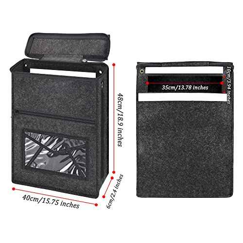 Mail Slot Catcher Bag, Indoor Grey Mail Catcher Felt Made, High Capacity Mail Slot Cover, Space Saving, Self-Adhesive or Hanging on Screw Eyes, Practical Home Accessories, Housewarming Gift