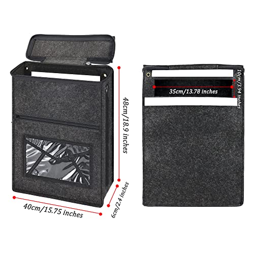 Annmore Grey Indoor Mail Slot Catcher Basket for Garage - Large Felt Organizer