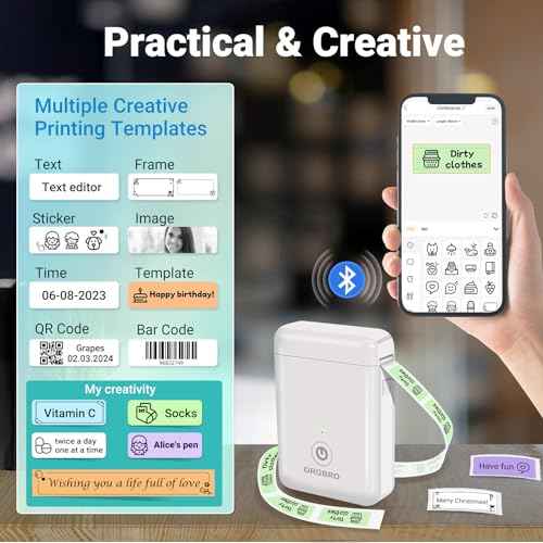 ORGBRO X1 Label Maker Tape, Genuine Thermal Label Print Paper 0.47"¡¿1.57"(12¡¿40mm), Standard Laminated Office Labeling Tape Replacement, 160 Tapes/Roll, 3-Roll, White