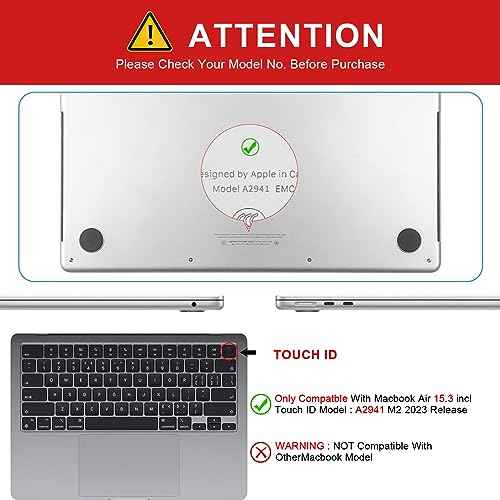 iCasso for MacBook Air 15 inch Case 2025 2024 2023 Release M4 A3241 M3 A3114 M2 A2941, Hard Shell Case &Carrying Laptop Sleeve Bag&Screen Protector&Keyboard Cover for Mac Air 15.3'',Gradient Purple