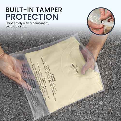 9x12 Clear Poly Bags with Suffocation Warning, 200 Pack | FBA-Compliant Self-Seal Packaging Bags for Clothing, Shipping, Retail, Storage, Mailing | Crystal Clear Plastic Bags Bulk