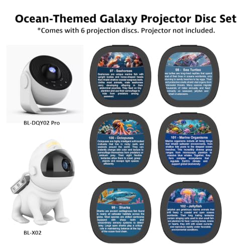 Sunbox Ocean-Themed Galaxy Projector Replacement Discs 6-Pack 4K HD